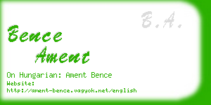 bence ament business card